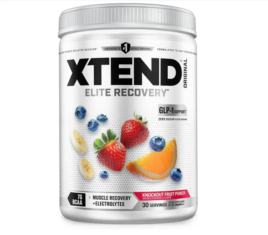 Xtend Original BCAA Powder with Zero Sugar, 7g BCAA, 30 Servings | Knockout fruit punch flavor with Zero sugar and 7g BCAAs for muscle recovery, hydration and performance.