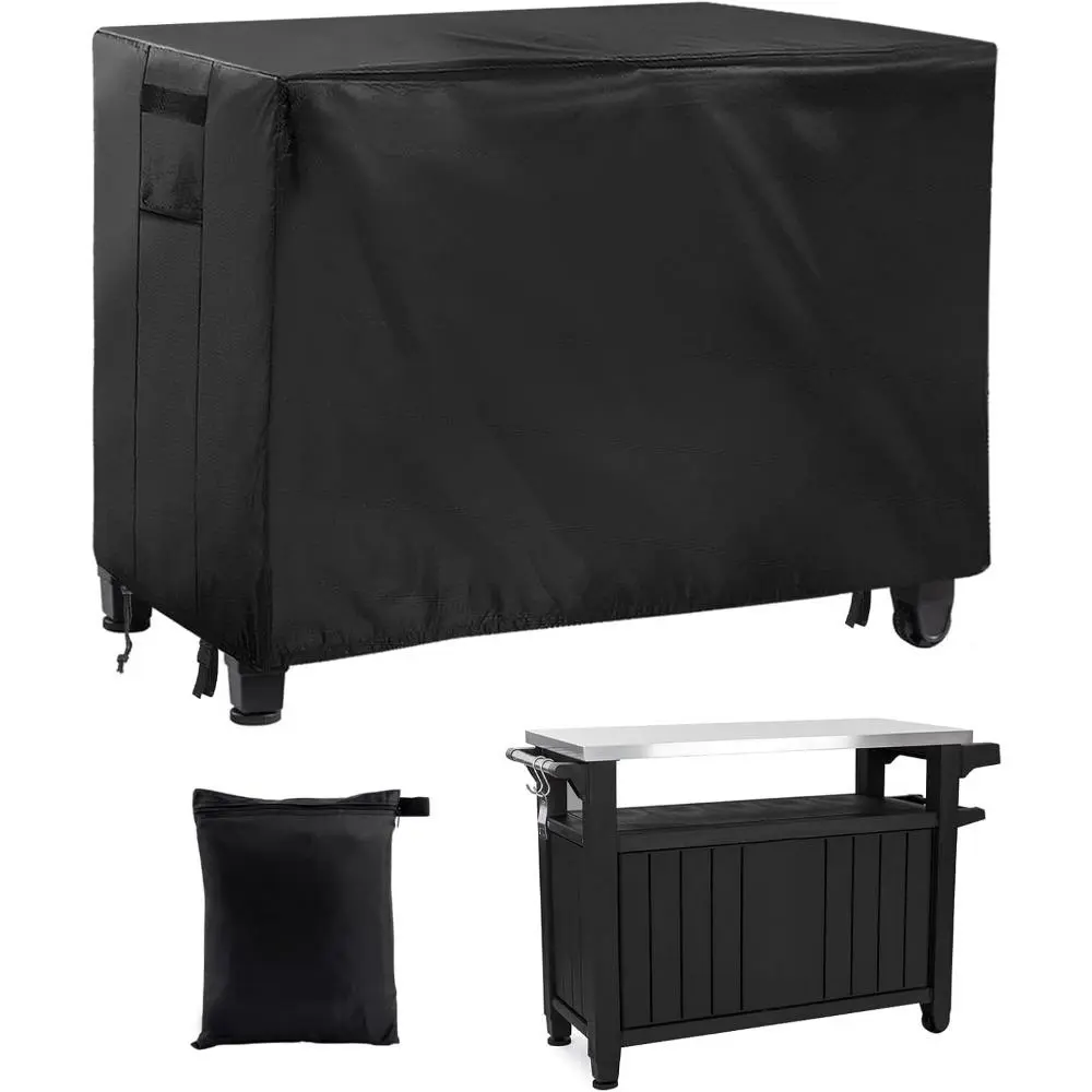 Heavy Duty Grill Prep Table Cover for Outdoor Dining, Durable Waterproof & Dustproof Cart Protector, 54"L x 23"W x 35"H for Unity XL Movable Worktable, Bbq Food Prep, 54X23x35", Side Handles, Serving, Tear Resistant, Functional, Easy Fit