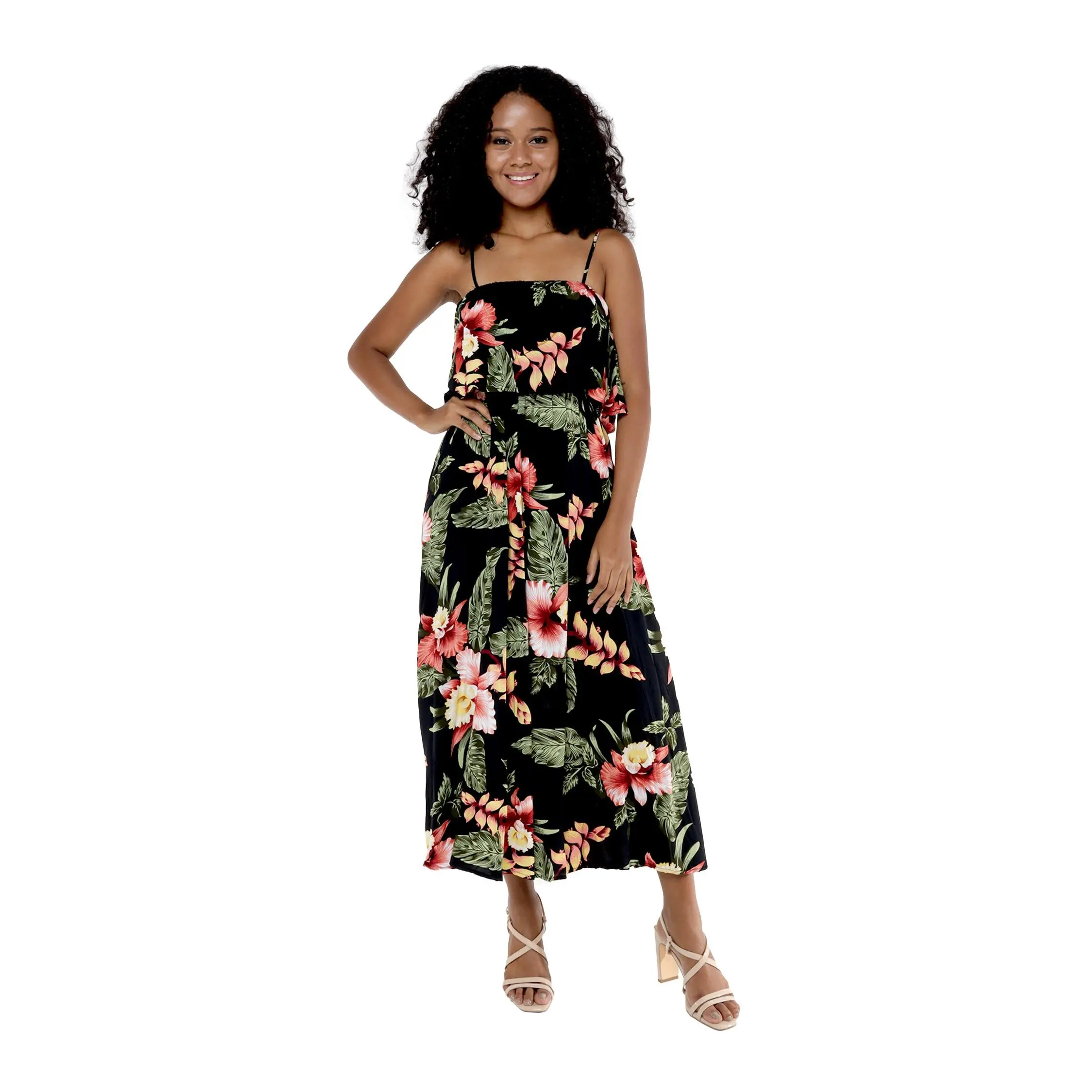Women's Charming MuuMuu Dress in Rafelsia Black