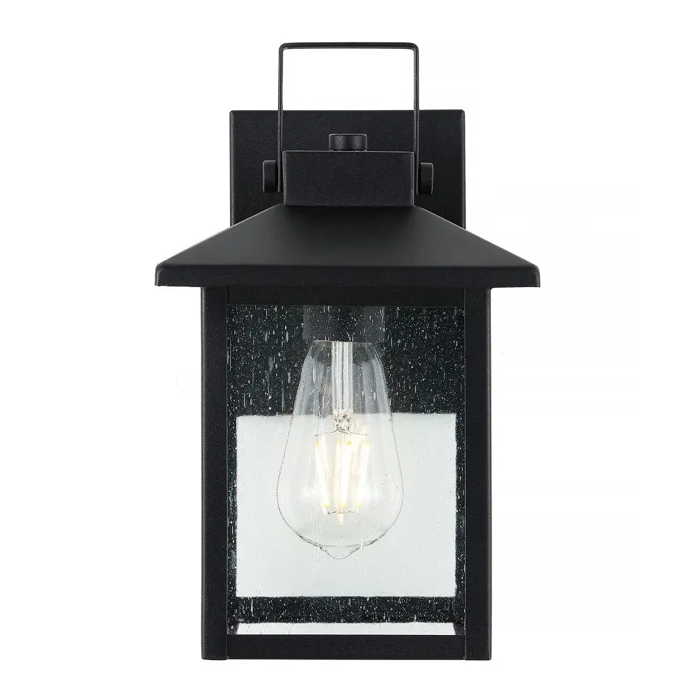 JONATHAN Y Bungalow Iron-Seeded Glass Rustic Traditional LED Outdoor Lantern - Outside Lights, Patio Lighting, Decorative Lights for Living Room, Bedroom