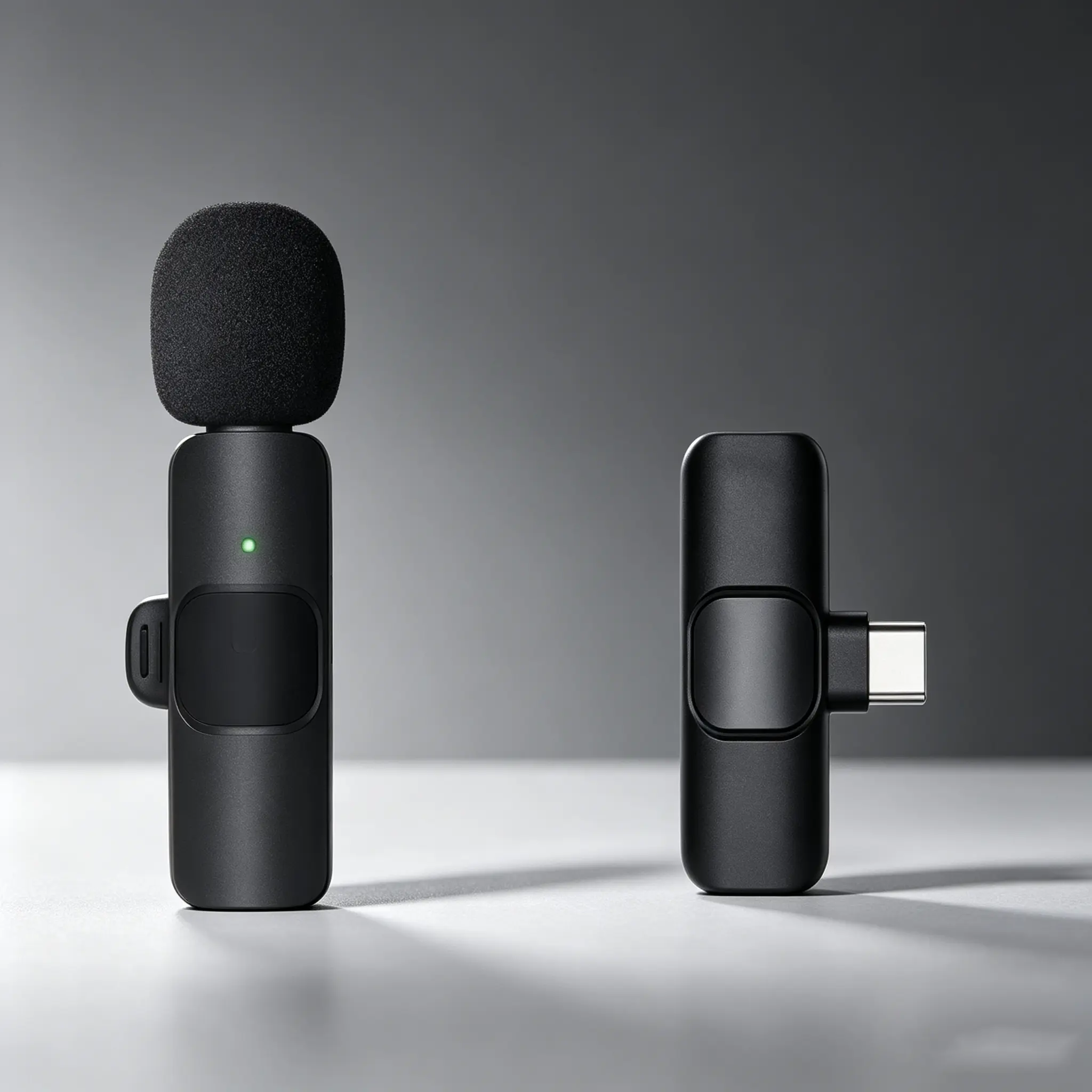 Wireless Lapel Microphone—a plug-and-play, clip-on, noise-canceling mini microphone compatible with iPhone, iPad, and Android phones, perfect for live streaming and vlogging