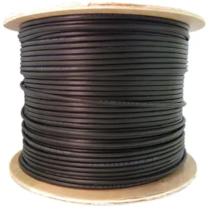 212 MAIN Plenum Rated 50-125 6-Fiber Multimode Pure Copper Indoor & Outdoor Optical Cable, 1000 ft Black Fiber Optic Cables (Tech Accessories)