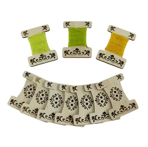 Engraved Wooden Thread Bobbins (20 pieces)