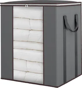 Extra Large Blanket Storage Bags 120L Comforter Storage Bags with Reinforced Handles Breathable Clothes Storage Containers