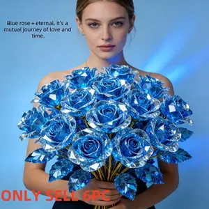 Golden Sky Blue Roses – Never-Wither Golden-Plated Artificial Flowers for Indoor/Outdoor Luxury Decor, No Water or Sunlight Needed, Perfect for Valentine’s Day, New Year, Wedding & Easter, Elegant Gift for Home Stylists, Year-Round Sophisticated Vibe