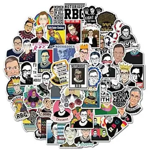 Ruth Badger Ginsburg, RBG Stickers Bomb 50 Pcs - Waterproof PVC Stickers for Cars, Ideal for Kids, Adults, and Scrapbooking emblem badge