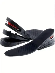 2 Pairs 4-Layer Height Increase Full Shoe Insoles, 3 Adjustable Heights, Air Cushion Shock Absorption