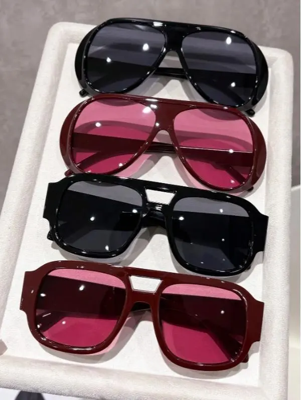 4pcs  Women's Oversized Aviator Frame Fashion Fashion Glasses, Street Style Fashion Accessory, Outfit Matching, Outdoor, Street Party, Driving, Travel, Holiday, Gift For Friends And Family