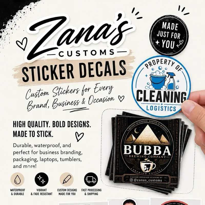 Custom Waterproof Vinyl Stickers | Personalized Decals | Logo Stickers | Small Business Stickers