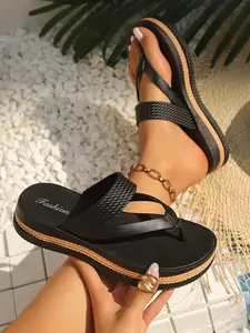 Summer Comfortable Thick Sole Slippers, Perfect for Beach, Shopping, Home Use, Stylish and Versatile Footwear for All Seasons
