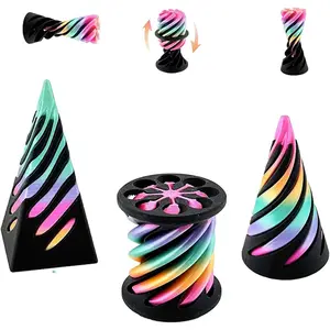Valentines Day Gift for Kids & Adults 3 Packs Passthrough Cone Pyramid Relaxing Spiral Fidget Toy Perfect for Birthday Gifts