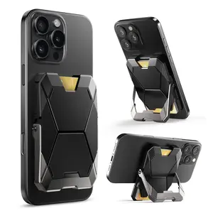 i-Blason Metal Lock MagSafe Wallet – Holds 6 Cards | RFID Blocking | Kickstand | Strong Magnet (3000g) | for iPhone 12-16 & Non-MagSafe Phones