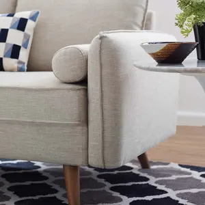 Modway Revive Upholstered Fabric Loveseat in Beige