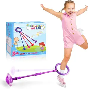 Ankle Skip Ball for Kids - New Upgrades Foldable Flash Wheel Skip It Ball, Outdoor Game Toys for Kids & Adults