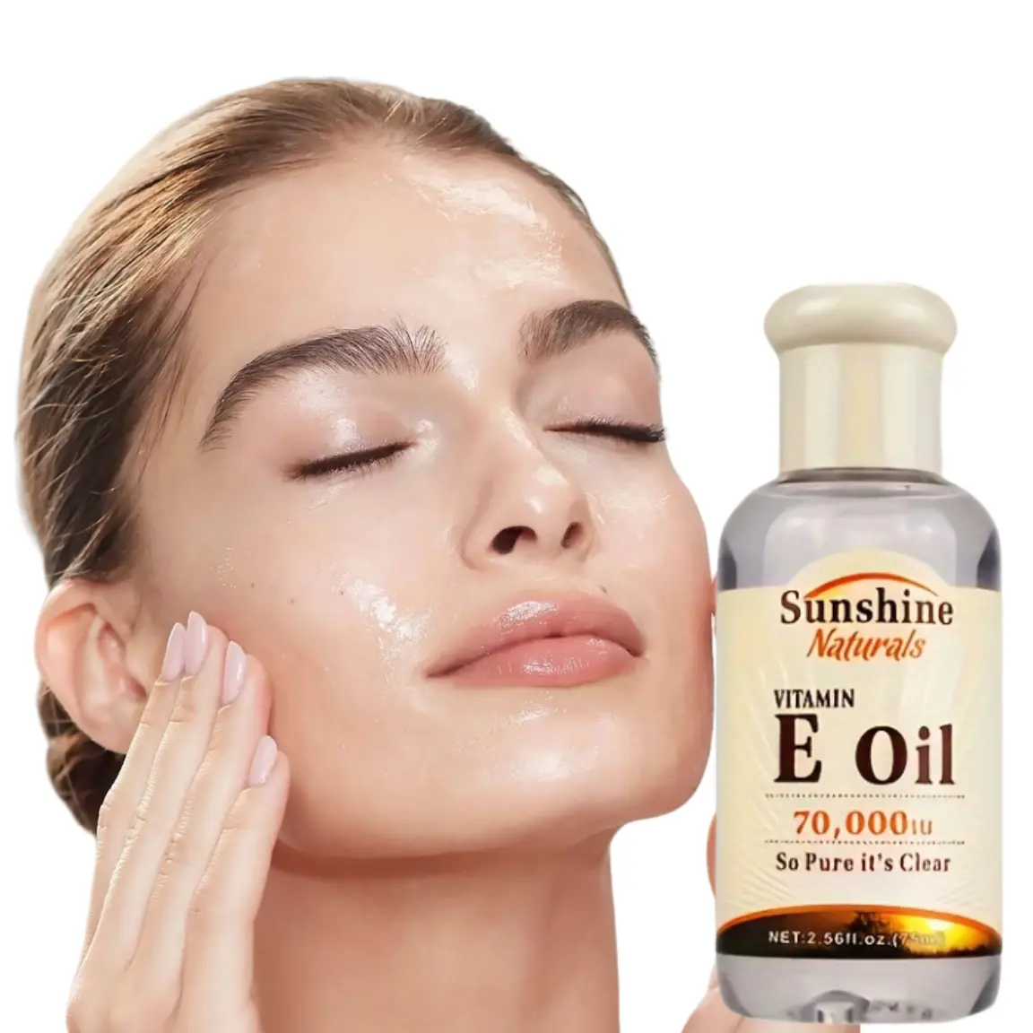 2/3-Pc Vitamin E Essential Cosmetic Oil, Body Care Liquid, Facial Care & Body Massage Oil, Hydrating Moisturizer for All Skin Types Including Combination Skin, 75ML, Moisture Premium Nourishing Oils Hydrating Recovery Oil
