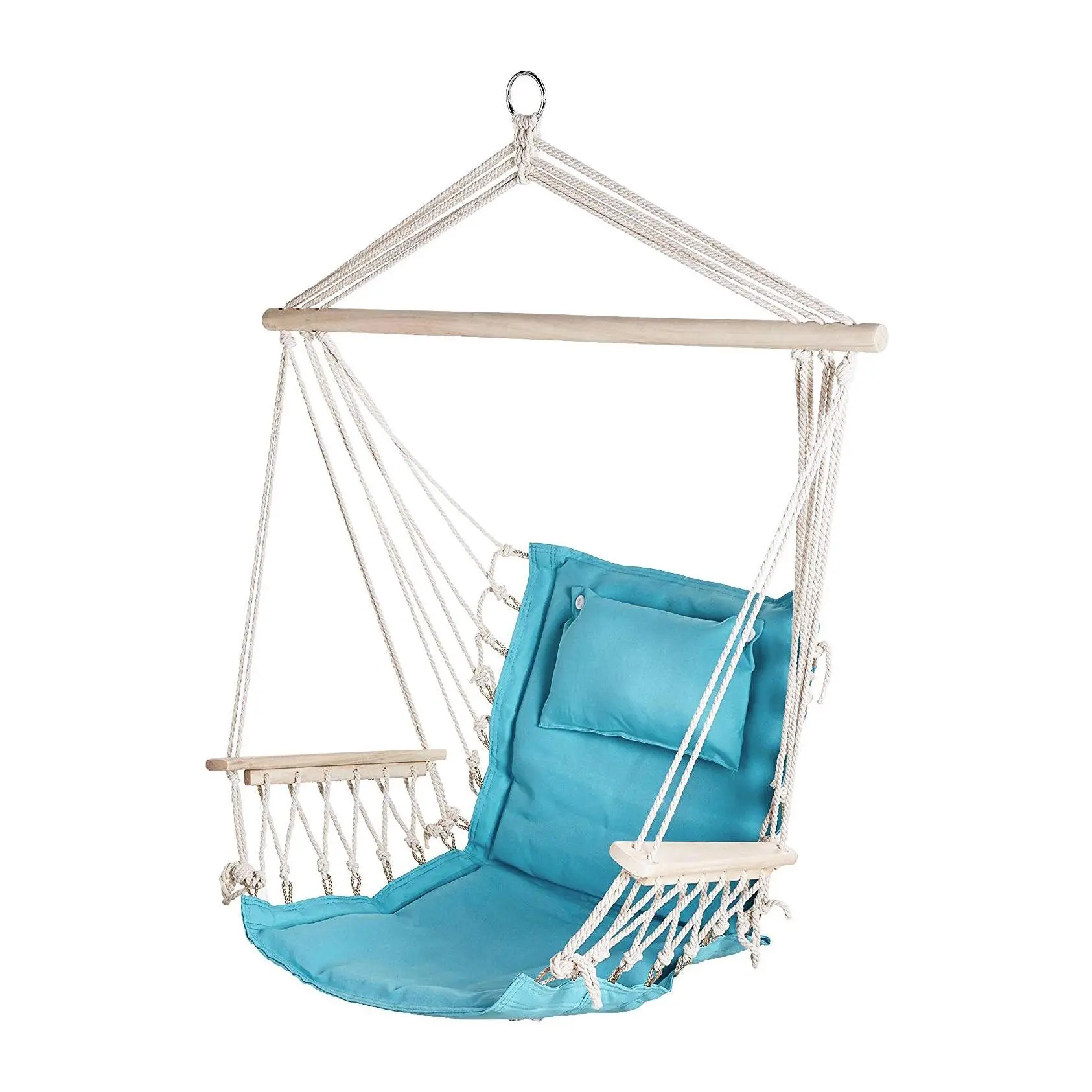 Hanging Hammock Chair with Wooden Armrests Hanging Hammock Chair with Wooden Armrests