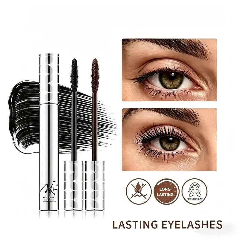 【2026 New Arrival】1 pc Metal Wand Tubing Mascara, Long-Lasting Smudge-Proof Formula, Built-In Curling Brush for Lengthened & Soft Natural Lashes, Ideal Beauty Gift for Mom (Daily & Special Occasions Use)