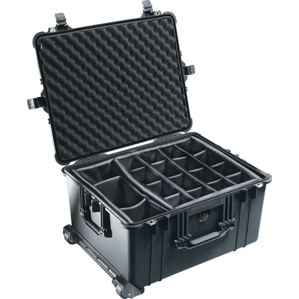 Pelican 1620 Watertight Hard Case with Moveable Divider Interior & Wheels - Black