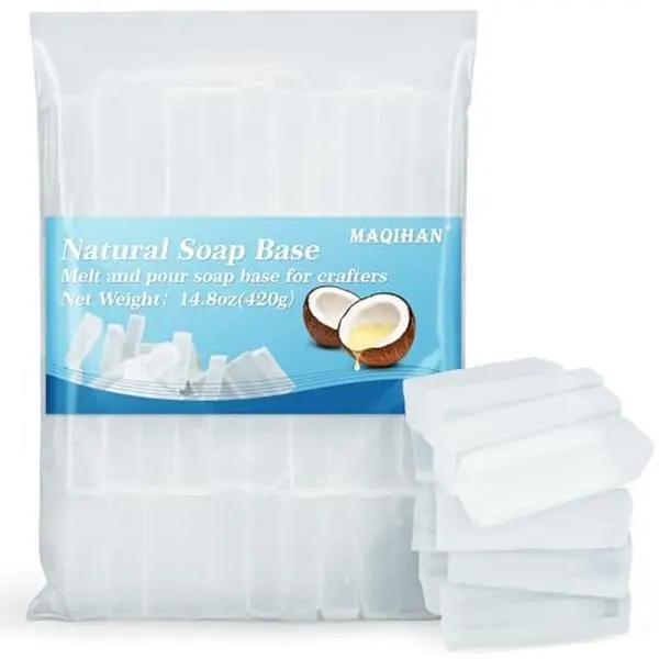 MAQIHAN Soap Base Natural 14.8oz - Clear Glycerin Base for Soap Making Melt and Pour Organic Glicerina para Hacer Jabones Foaming Additives Odorless Good Cleaning Ability Soap Making Supplies