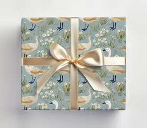 Goose Wrapping Paper, Cute Geese Gift Wrap Roll, Duck Wrapping Paper, Cute Baby Duck Gift Wrapping Roll, Glossy Gift Wrap