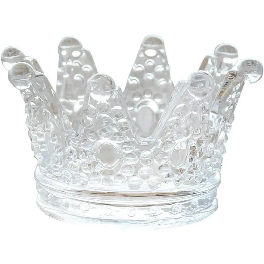 Transparent Crystal Glass Crown Ashtray, 3x3x2 inch Decorative Desktop Decor, Easy-to-Clean Valentine's Day Wishing Light Smoking Accessory for Home Office (Lighter Accessory Home Supply), Valentines Day