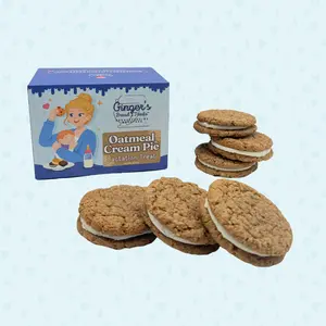 Ginger's Oatmeal Cream Pies - Lactation Treat for Nursing Moms 6 Individually Sealed Pies with Brewer's Yeast & Flaxseed for Milk Boost US