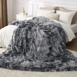 Bedsure Fluffy Tie Dye Weighted Sherpa Blanket, Faux Fur Fleece Fuzzy Plush Winter Warm Soft, Bedroom Decor Christmas Gifts Cozy for Women Men