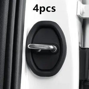4pcs Universal Car Door Lock Buckle Cover Protector, Anti-Rust Noise Reduction Shock Absorbing Pads, Auto Interior Accessories, Automotive