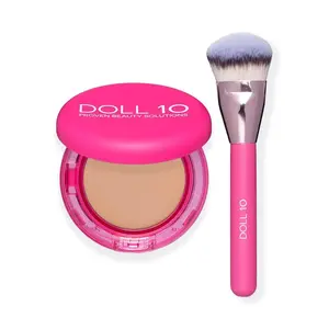 Doll 10 Peptide Bounce Balm Foundation with Brush Makeup Blend Concealer Moisturizer