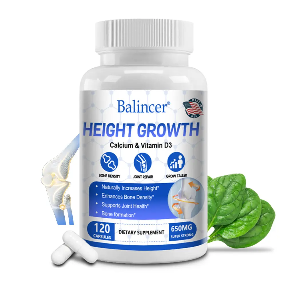 Balincer Healthy Bone Support Supplement - Calcium with Vitamin D3, K2 & Zinc for Bone Density & Joint Health, 120 Capsules