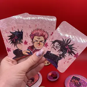 JJK Photo Card Mini Print Hair Bow Men Choso Megumi Sukuna Geto heart laminated