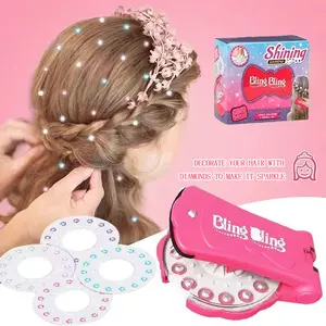 BingBling Hair Bedazzler Kit, 1 Set Hair Gem Stamper, DlY Hairjewels Decoration for Girls, Birthday Gifts, Halloween Gifts