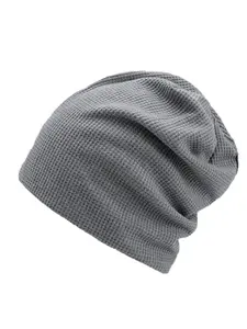 Unisex Pleated Pile Hat, Pure Color Versatile Cold Cap, Couple Knit Beanie, Men and Women Head Wrap, Pull over Hat