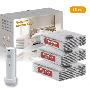 [2026 Upgraded] X7 Cordless Vacuum Sealing Storage Bags Set, 9-Pack Waterproof Reusable Compression Packing Bags (3 Sizes) with Rechargeable Vacuum Sealer Pump, 140L/Min Powerful Suction, Travel-Ready for Carry-On Suitcases, Mother’s Day Gift Idea,summerv