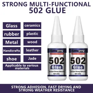 Strong Adhesive Glue (20g), Super Glue, Fast-Drying Formula, Free Gift Two Droppers, Temperature Resistant -45°c to 120°c, Versatile for Rubber Metal Ceramic Leather