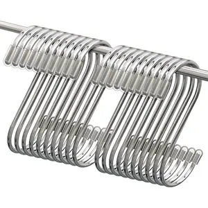 20 Pack S Hooks for Hanging, 3.4 Inch Metal S Shaped Hook Heavy Duty Hanging Hooks for Pots, Pans, , Bags, Cups, Clothes ()