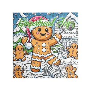 Gingerbread Joy Coloring Book - 31 Adorable Gingerbread Figures in a Snowy Wonderland