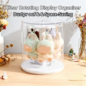 Rotating Dustproof Acrylic Display & Storage Case – Clear Organizer for Figurines, Blind Boxes, Plushies, Toys & Collectibles