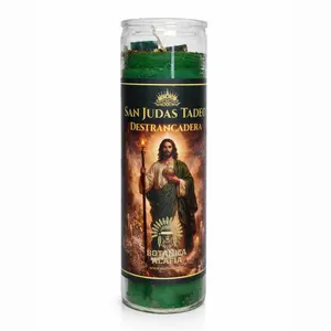San Judas Tadeo Green Candle – Soy Wax Edition