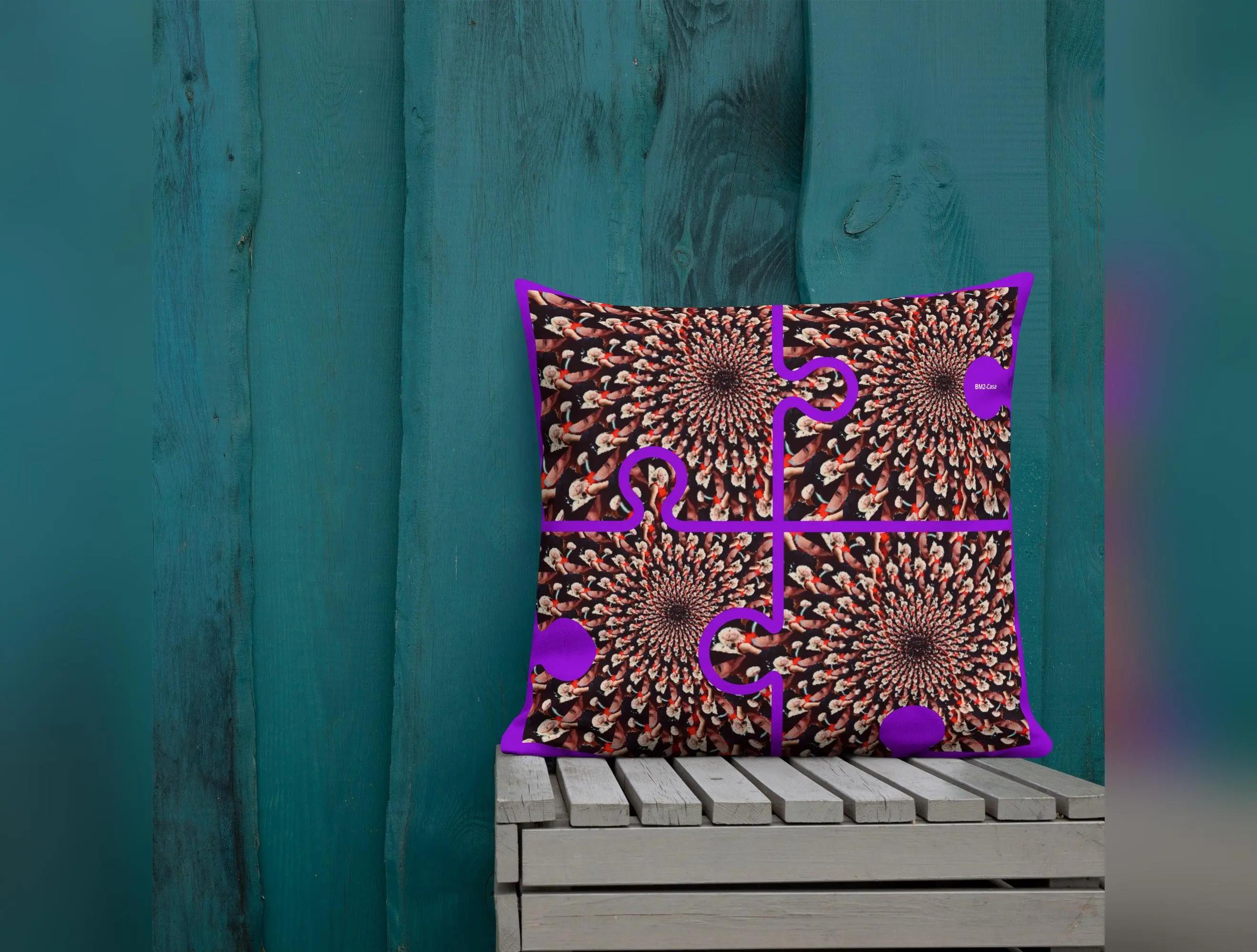 BM2-Casa: Purple Peacock Premium Pillow