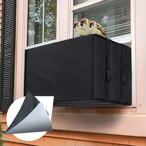 AC Cover for Window Unit: L -25.5''Wx20.5''Dx18''H Black Window AC Covers for Winter , Window Air Conditioner Cover for Outside - , Windproof, Snowproof