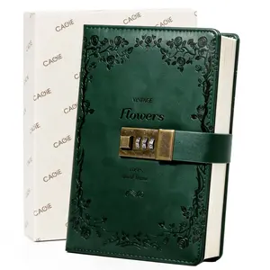 CAGIE Lock Journal Notebook Vintage Embossed Diary With Box For Women Men Refillable Combination Lock Notebook For Writing Planner Prayer Journal Bible Study Grimoire Shadow Work