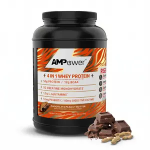 AMPOWER Whey Protein Powder (30 Servings) - 2.5lbs Tub, 25g Amino Glutamine Energy Recovery Protein Powder, Muscle Growth Post-Workout Dietary Supplement, Made in the USA, Protein Powders, Amino Protein Supplements