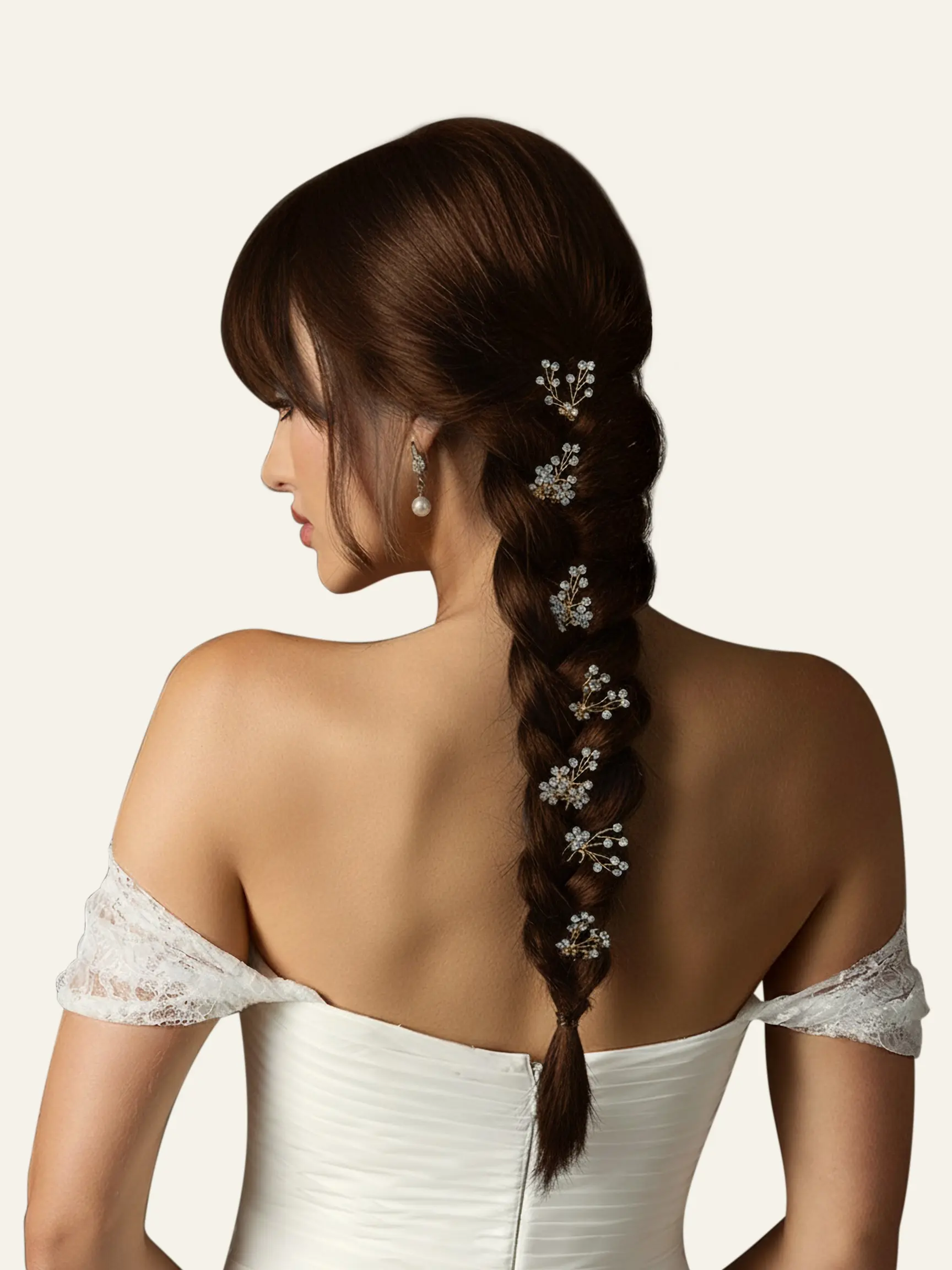 Azazie Rhinestone Floral Cluster Hairpin Set, Bedazzled Gems Hair Pins, Sparkling Bridal Bun Updo Wedding Headpiece