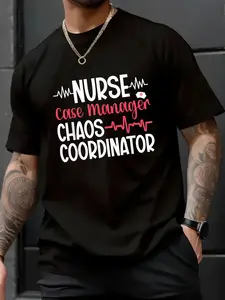 100% Cotton Unisex Nurse Case Manager Chaos Coordinator Nursing Case Manager T-Shirt - Smile More Worry Less T-Shirt – Short Sleeve Tee