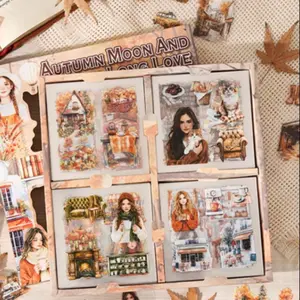 Vintage Girl Pattern Sticker, 100pcs/box Waterproof Self Adhesive Decor Paper, Decor Sticker for Gift Greeting Card Water Bottle Laptop Phone, Screen Protector