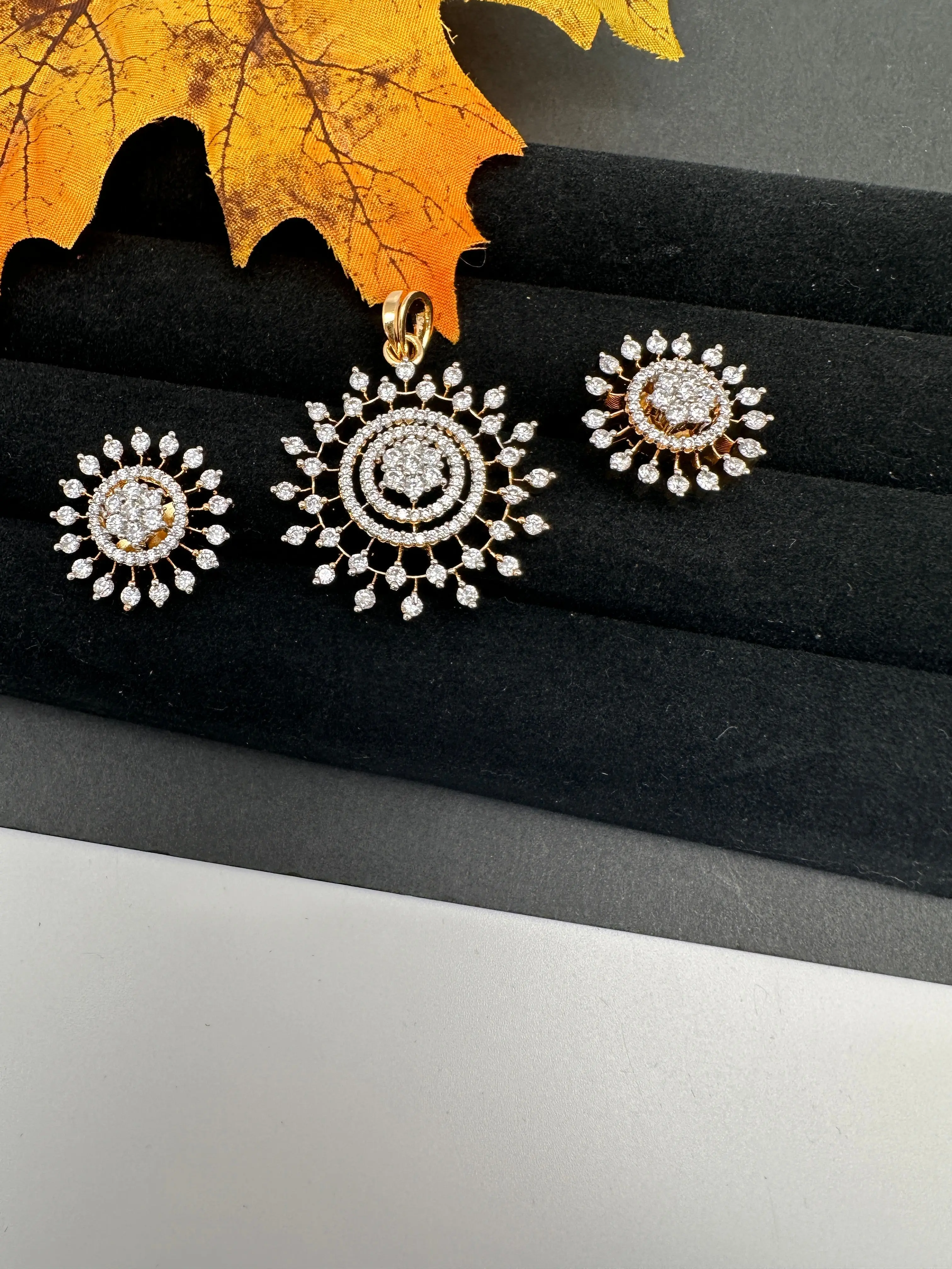 CZ Locket Pendent Set