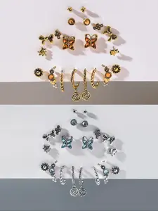 Boho Style Butterfly & Bow & Cross Shaped, Fashion Rings with Rhinestone Decor for Party, Daily Clothing Decor, Trendy All-match & Exquisite Jewelry for Birthday Gift, High Quality Earrings