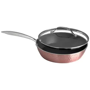 Marcel Vigneron 10" Hammered Rose Gold Pan with Lid