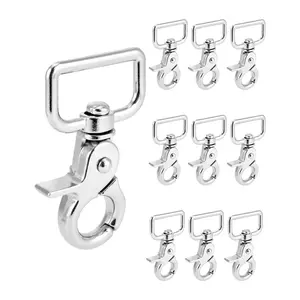 Swivel Snap Hooks, 10 Pack Heavy Duty Trigger Snaps, Nickel Plated Eye Closure Spring Hook